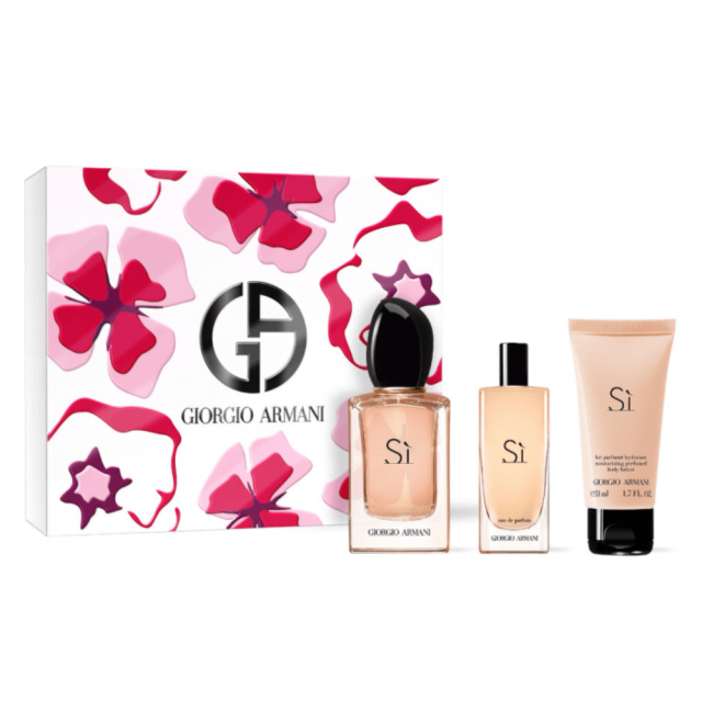 Armani - Sì | Coffret Eau de Parfum avec son vaporisateur de sac et son lait parfumé
