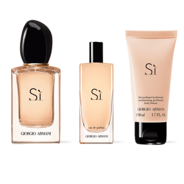 Armani - Sì | Coffret Eau de Parfum avec son vaporisateur de sac et son lait parfumé