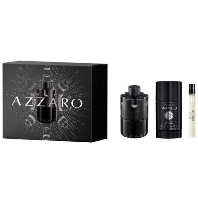 Azzaro - The Most Wanted | Coffret Eau de Parfum Intense avec son vaporisateur de voyage et son dédorant stick