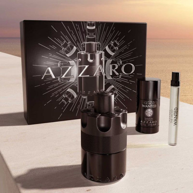Azzaro - The Most Wanted | Coffret Eau de Parfum Intense avec son vaporisateur de voyage et son dédorant stick