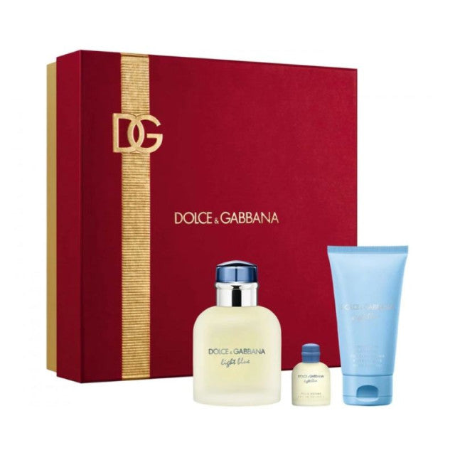 Dolce & Gabbana - Light Blue pour Homme | Coffret Eau de Toilette avec son gel douche et sa miniature