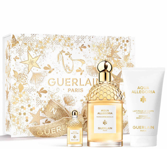 Guerlain - Aqua Allegoria | Coffret Mandarine Basilic Eau de Toilette avec sa miniature et son lait corps