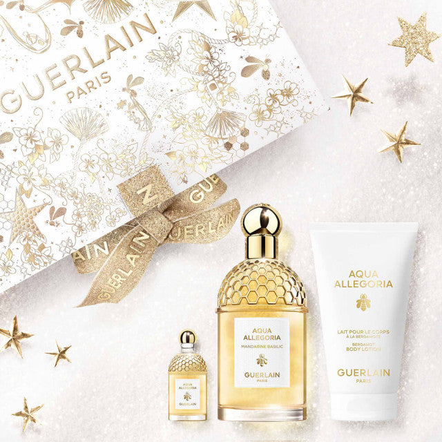 Guerlain - Aqua Allegoria | Coffret Mandarine Basilic Eau de Toilette avec sa miniature et son lait corps