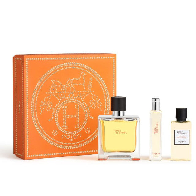 Hermès - Terre d'Hermès | Coffret parfum avec son vaporisateur de voyage et son gel douche