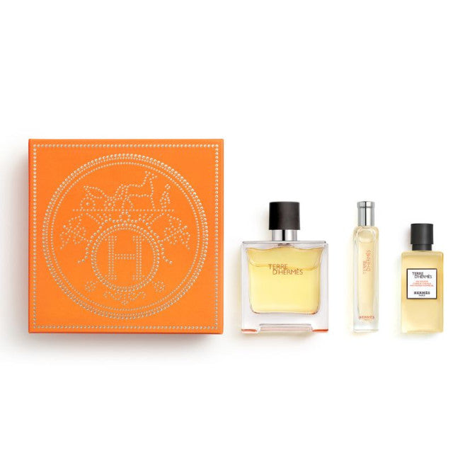 Hermès - Terre d'Hermès | Coffret parfum avec son vaporisateur de voyage et son gel douche