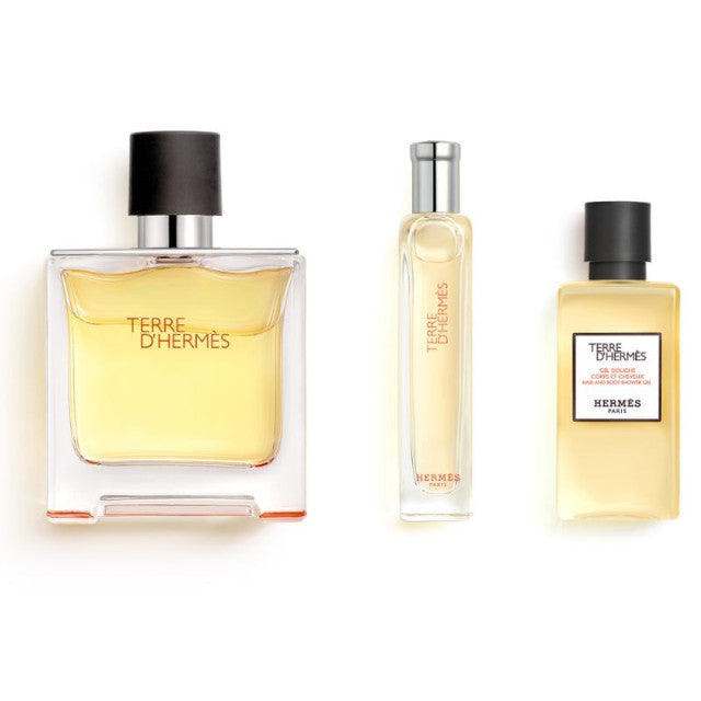 Hermès - Terre d'Hermès | Coffret parfum avec son vaporisateur de voyage et son gel douche