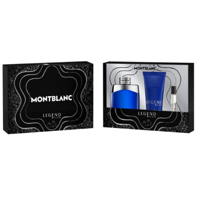 Montblanc - Legend Blue | Coffret Eau de Parfum avec son vaporisateur de voyage et son gel douche