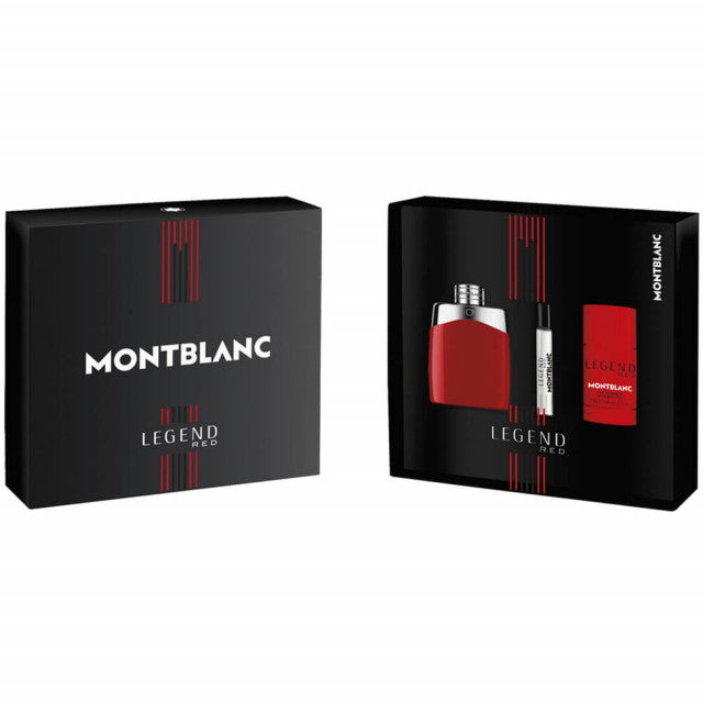 Montblanc - Legend Red | Coffret Eau de Parfum, son vaporisateur de voyage et déodorant stick