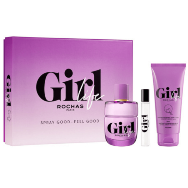 Rochas - Girl Life | Coffret Eau de Parfum avec son Vaporisateur de Sac et son Lait Corps