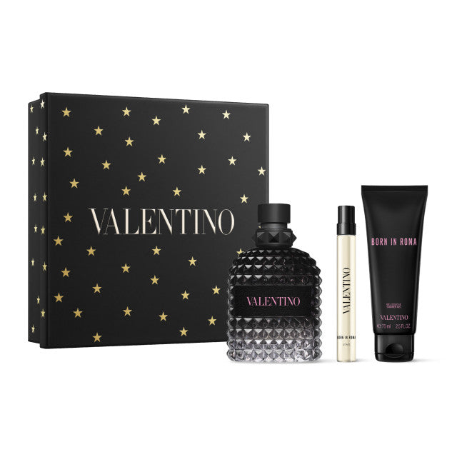 Valentino - Born in Roma Uomo | Coffret Eau de Toilette avec vaporisateur de voyage et gel douche