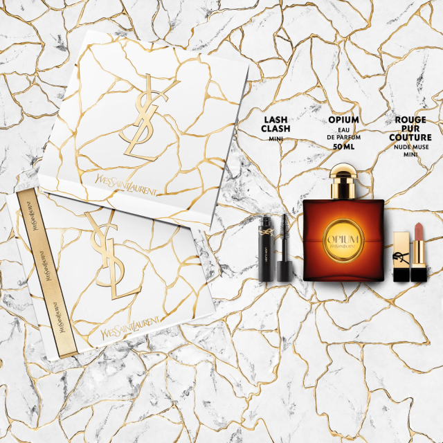 Yves St Laurent - Opium | Coffret Eau de Parfum avec son Mascara et son Rouge à Lèvres